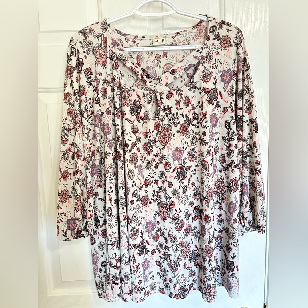H.I.P. Floral Patterned Garment - Pink and Black